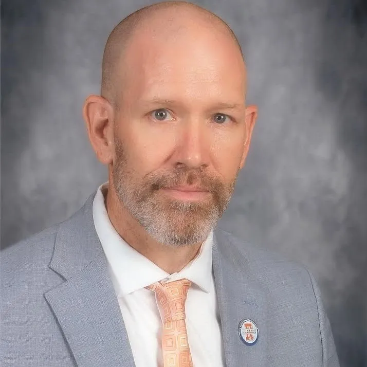 Photograph of Dan Cox, superintendent at Rochester CUSD 3A in Rochester, Illinois, and a member of the Institute for Education Innovation.