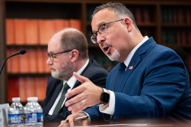 Education Secretary Miguel Cardona has appeared before Congress several times this year to discuss his agency's budgetary needs.